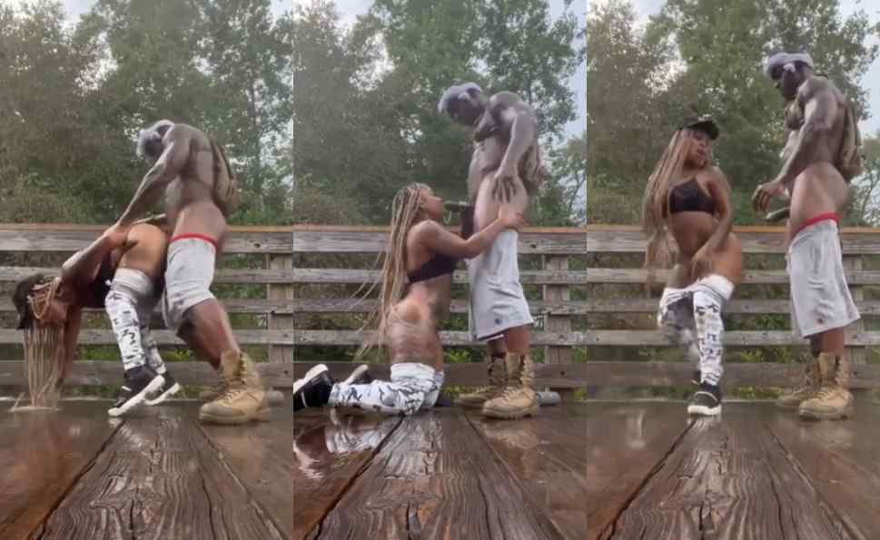 Fucking Black Sexy and Horny Babe Outdoor